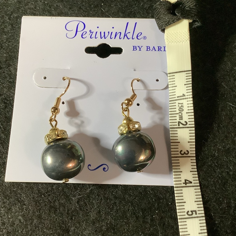 Periwinkle by Barlow Gold and Black Dangle Earrings